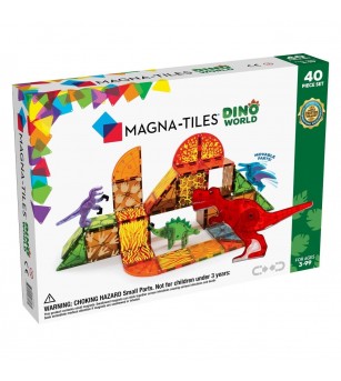 Set magnetic Magna-Tiles, Dino World, 40 piese - Jucarii magnetice