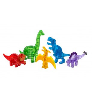 Set magnetic Magna-Tiles, Dinozauri, 5 piese - Jucarii magnetice