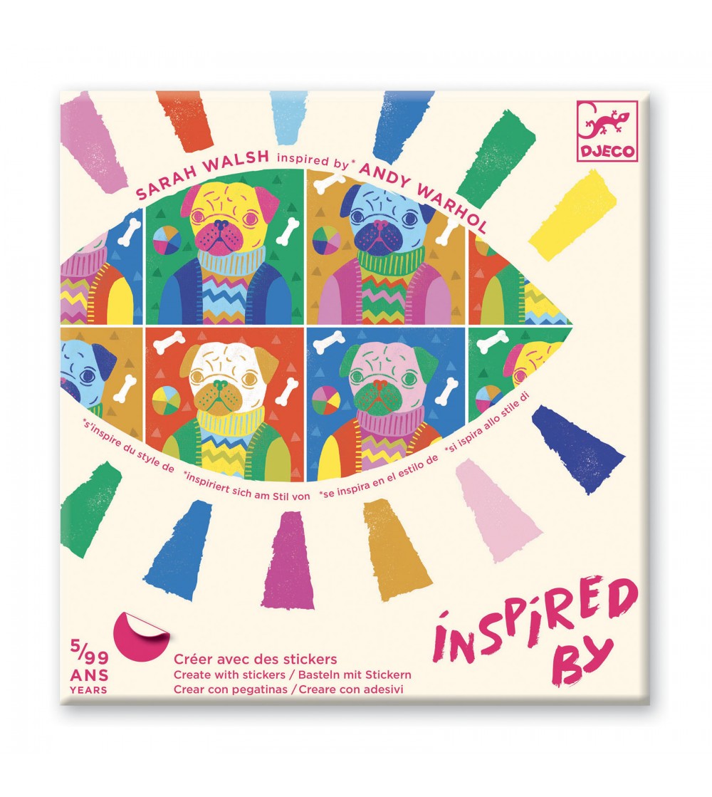 Inspired by Andy Warhol, colaj Djeco - Seturi cu stickere și colaje