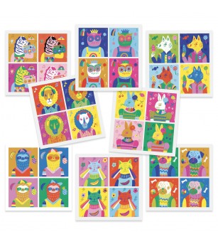 Inspired by Andy Warhol, colaj Djeco - Seturi cu stickere și colaje