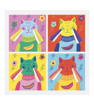 Inspired by Andy Warhol, colaj Djeco - Seturi cu stickere și colaje