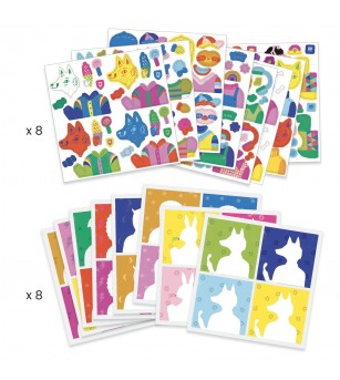 Inspired by Andy Warhol, colaj Djeco - Seturi cu stickere și colaje