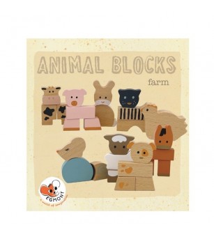Animale din cuburi de lemn, Egmont toys - Jucării de lemn si Montessori