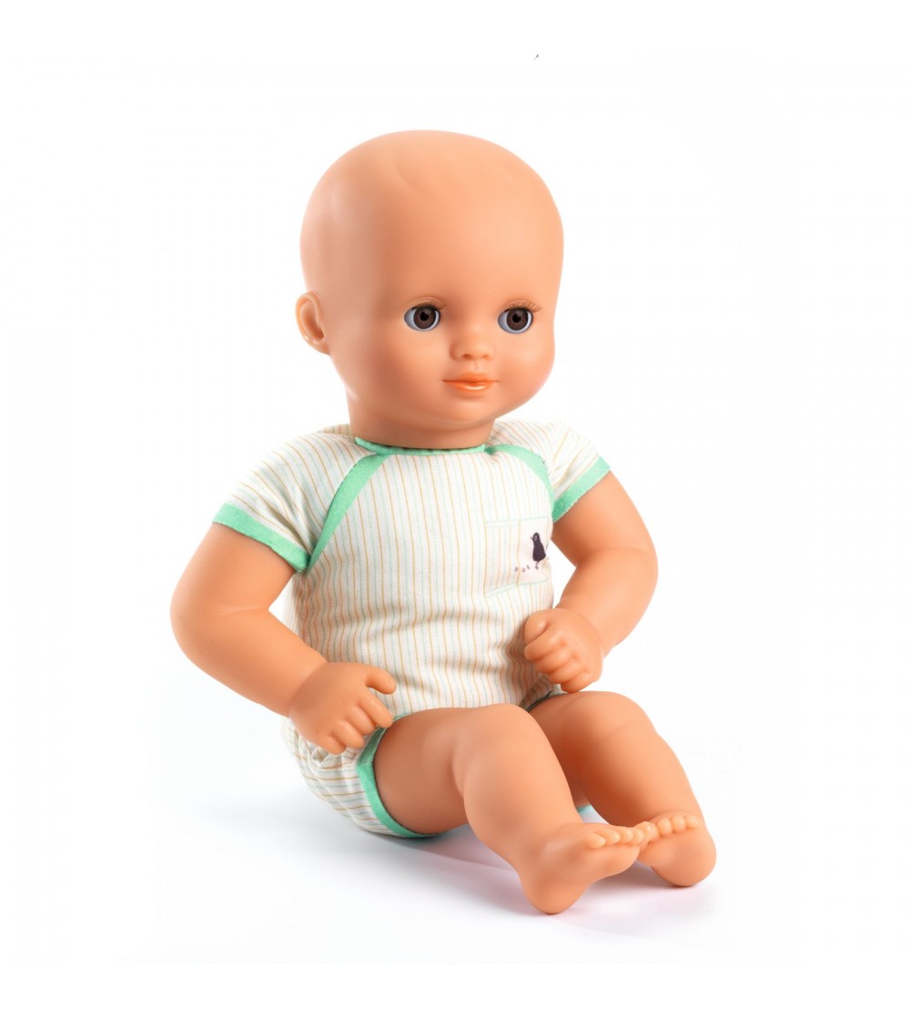 Bebelus cu body verde, Djeco - Papusi Bebelus cu body verde, Djeco - Papusi