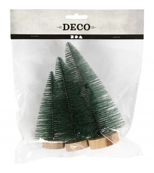 Set 3 braduti decorativi, verde - Seturi Crăciun