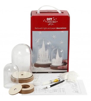 Kit DIY glob cu decor de Craciun - oras in miniatura - Seturi Crăciun