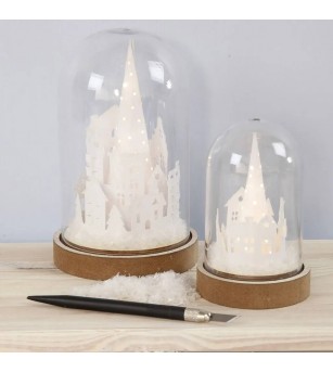 Kit DIY glob cu decor de Craciun - oras in miniatura - Seturi Crăciun