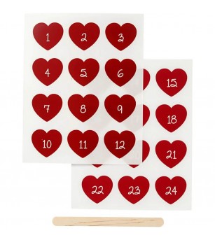 Stickere transferabile Calendar Advent - inimi - Seturi Crăciun