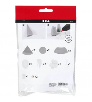 Mini kit DIY Ornamente Craciun - Gnom cu palarie gri 2 bucati - Seturi Crăciun