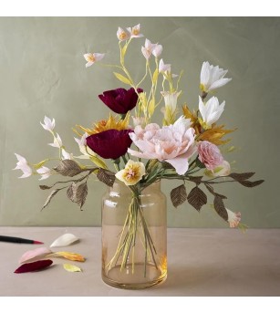 Kit creativ cu hartie creponata - buchet de flori - Seturi cu hârtie și quilling