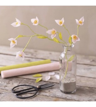 Mini kit creativ cu hartie creponata - flori de cires - Seturi cu hârtie și quilling