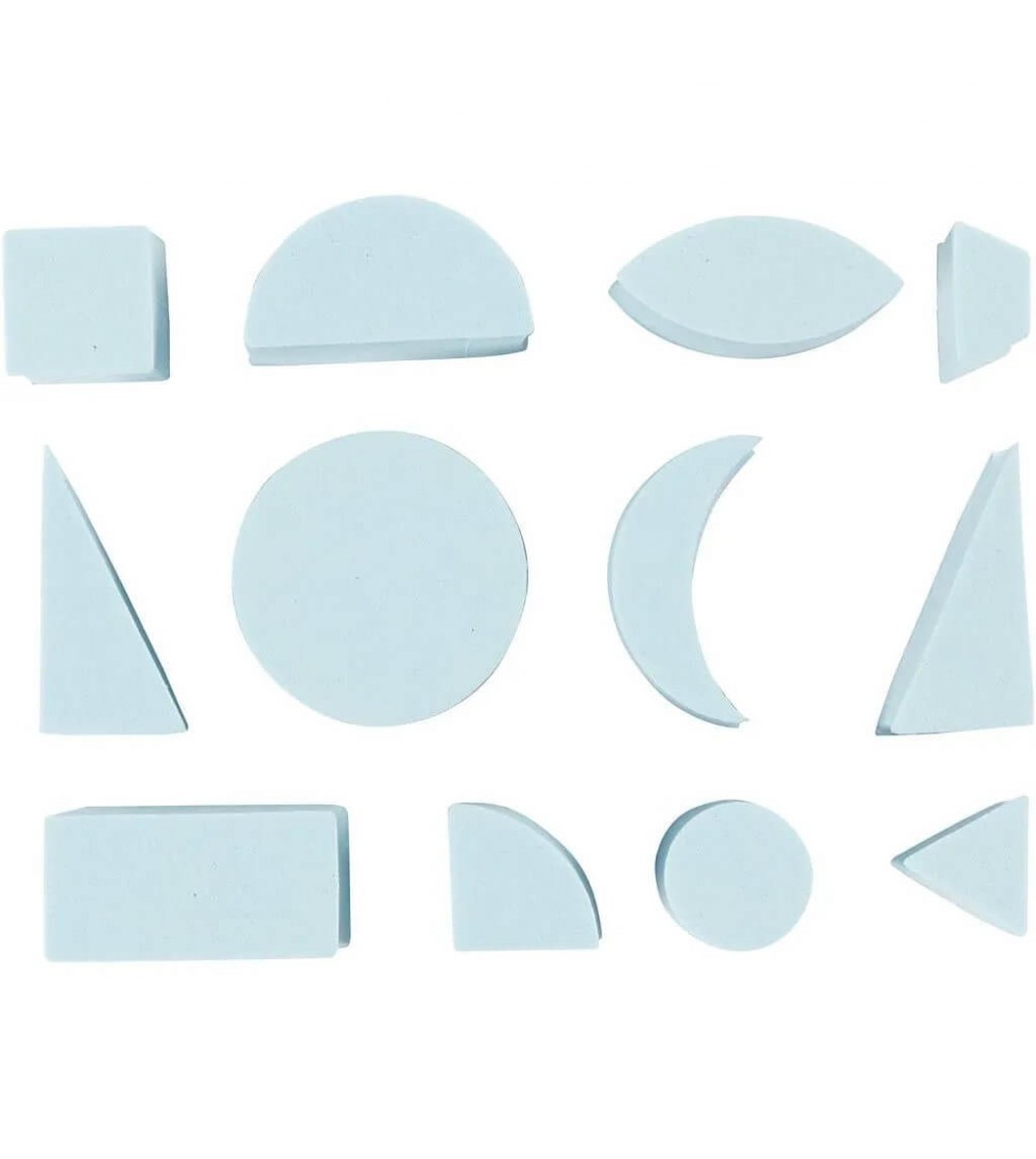 Set de 12 stampile din spuma - forme geometrice - Sabloane desenat pentru copii