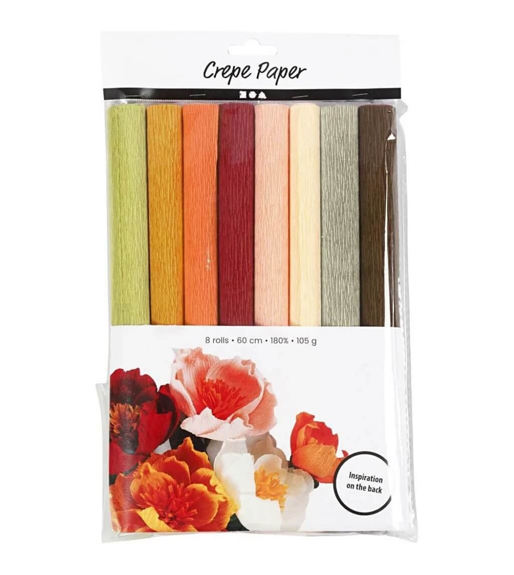 Set hartie creponata - 8 culori natur - Seturi cu hârtie și quilling