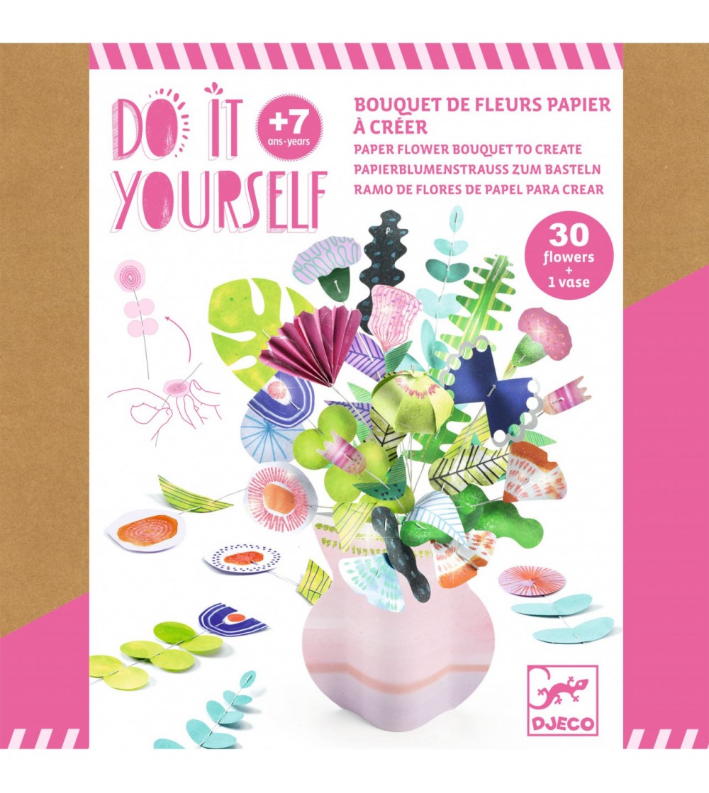 Set DIY Flori delicate, Djeco - Seturi cu hârtie și quilling