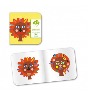 Set creativ cu autocolante Djeco, La coafor - Seturi cu stickere și colaje