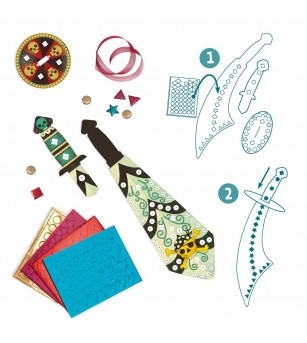 Set DIY Djeco, Sabiile piratilor - Costume de carnaval