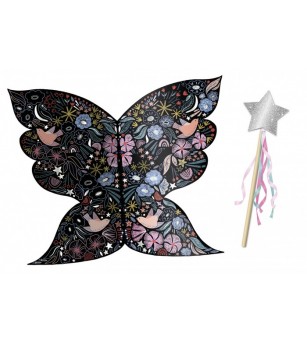 Set DIY Aripi de zana forma de fluture si bagheta magica - Costume de carnaval