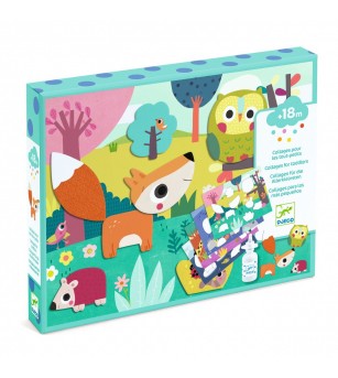 Colaje Djeco - primele planse cu animale - Lucru manual pentru copii