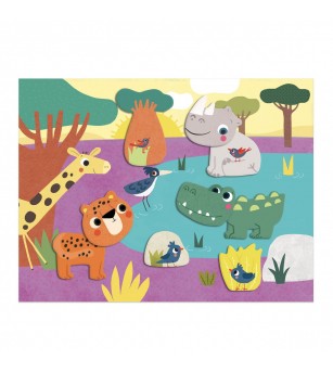 Colaje Djeco - primele planse cu animale - Lucru manual pentru copii