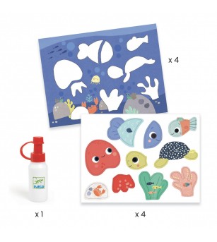 Colaje Djeco - primele planse cu animale - Lucru manual pentru copii