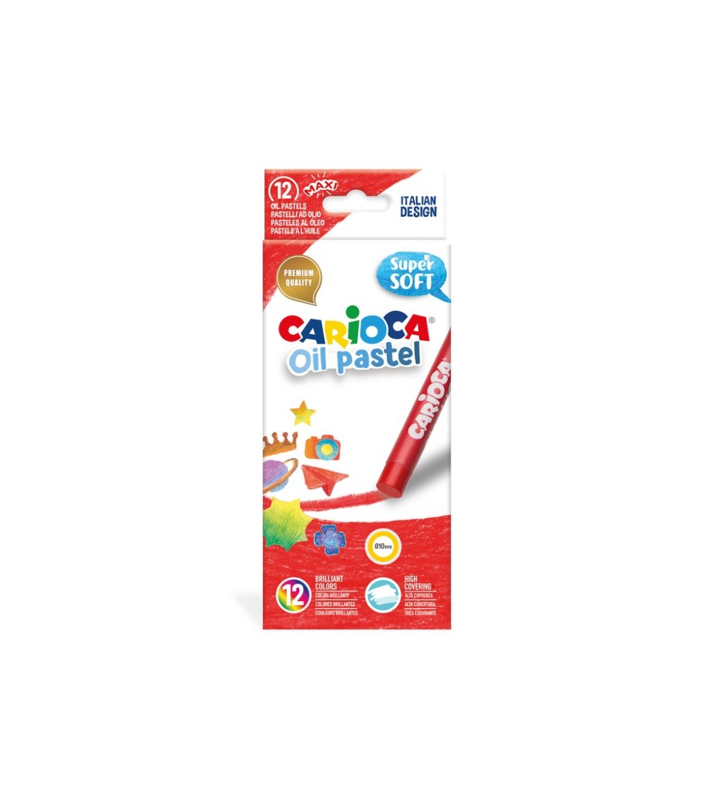 Set 12 creioane cerate Carioca Oil Pastel Maxi - Carioci și creioane colorate Set 12 creioane cerate Carioca Oil Pastel Maxi - Carioci și creioane colorate