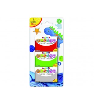 Set plastilină moale, 3 culori, Carioca Plasty - Plastilină clasică