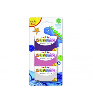 Set plastilină moale, 3 culori, Carioca Plasty - Plastilină clasică