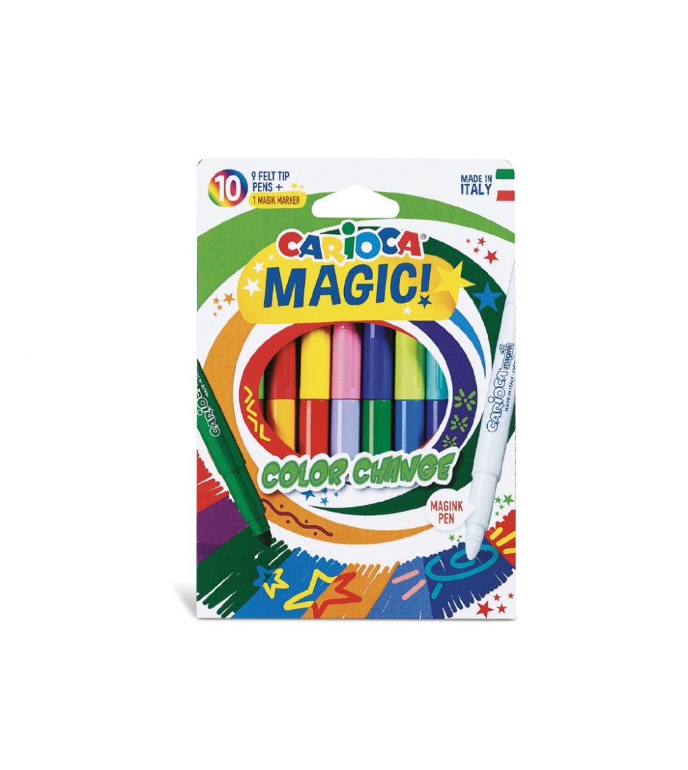 Set 10 carioci lavabile Color Change, cu marker care schimba culoarea, Carioca - Carioci și creioane colorate Set 10 carioci lavabile Color Change, cu marker care schimba culoarea, Carioca - Carioci și creioane colorate