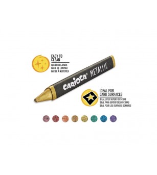 Set 8 creioane cerate, culori metalice, Carioca Metallic - Carioci și creioane colorate