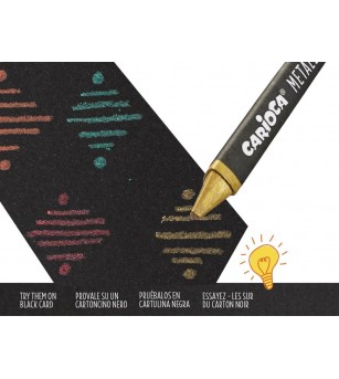 Set 8 creioane cerate, culori metalice, Carioca Metallic - Carioci și creioane colorate