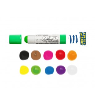 Set 10 creioane tempera pentru textile, Carioca Temperello Fabric - Carioci și creioane colorate