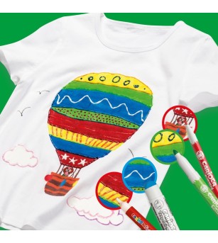 Set 10 creioane tempera pentru textile, Carioca Temperello Fabric - Carioci și creioane colorate