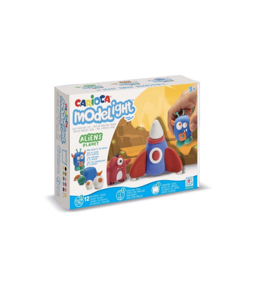 Plastilină ModeLight Maxi PlayBox Carioca - Aliens - Plastilină clasică