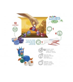 Plastilină ModeLight Maxi PlayBox Carioca - Aliens - Plastilină clasică