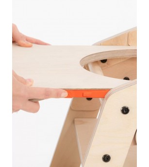 Scaun de masa multifunctional pentru bebelusi, MamaToyz, pliabil, cu masuta, transformabil, lemn, 6 luni - adolescent, natur ...