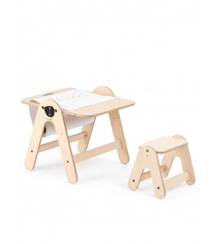 Masuta si tabla 2 in 1 cu scaunel Massam Ursulet MamaToyz - Masute copii Masuta si tabla 2 in 1 cu scaunel Massam Ursulet MamaToyz - Masute copii