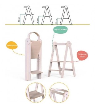 Turn de invatare-Learning Tower pliabil, din lemn, MamaToyz, galben - Learning tower Turn de invatare-Learning Tower pliabil, din lemn, MamaToyz, galben - Learning tower