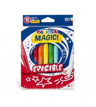 Set 9 carioci + 1 marker care șterge culoarea, Carioca Magic Erasable - Carioci și creioane colorate