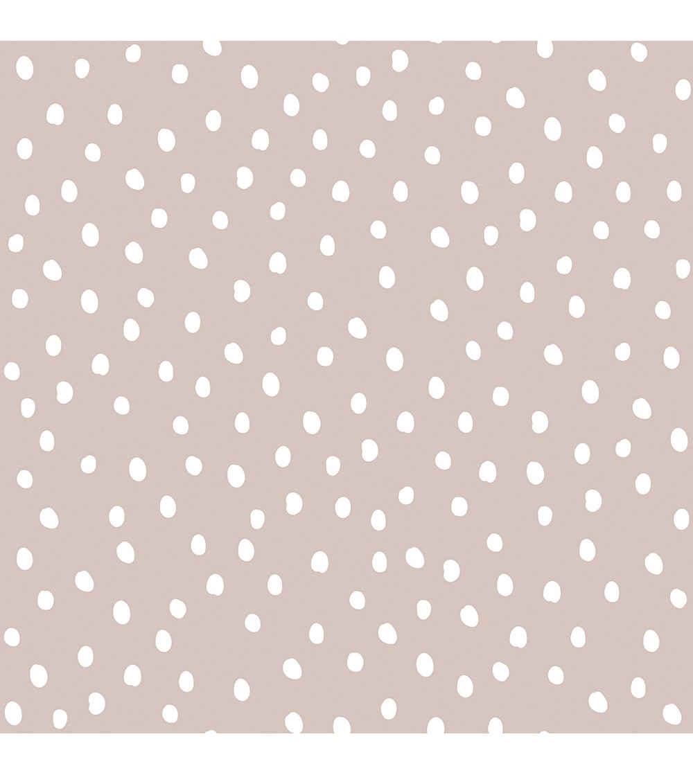 Tapet camera copii Dekornik, Irregular Dots, roz pudrat - alb - Tapet camera copii