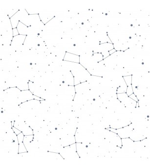 Tapet camera copii Dekornik, cosmos, alb si albastru - Tapet camera copii