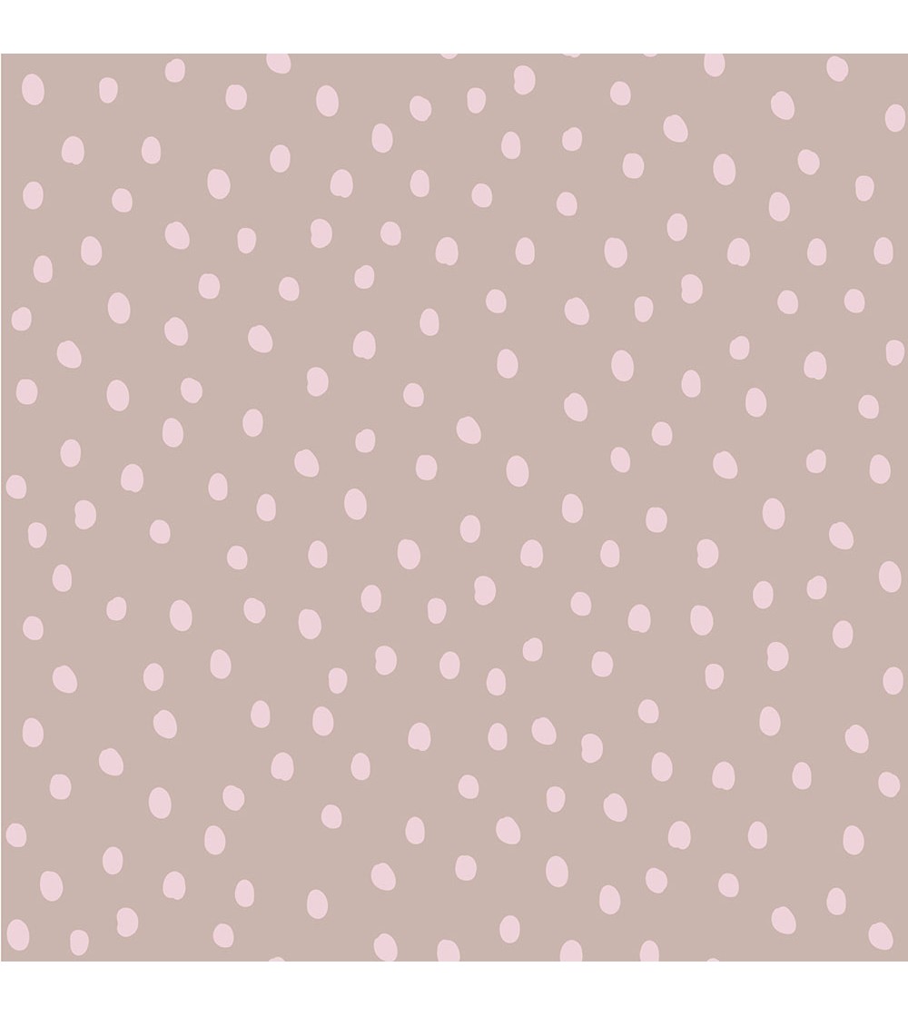 Tapet camera copii Dekornik, Irregular Dots, roz pudrat - cappucino - Tapet camera copii