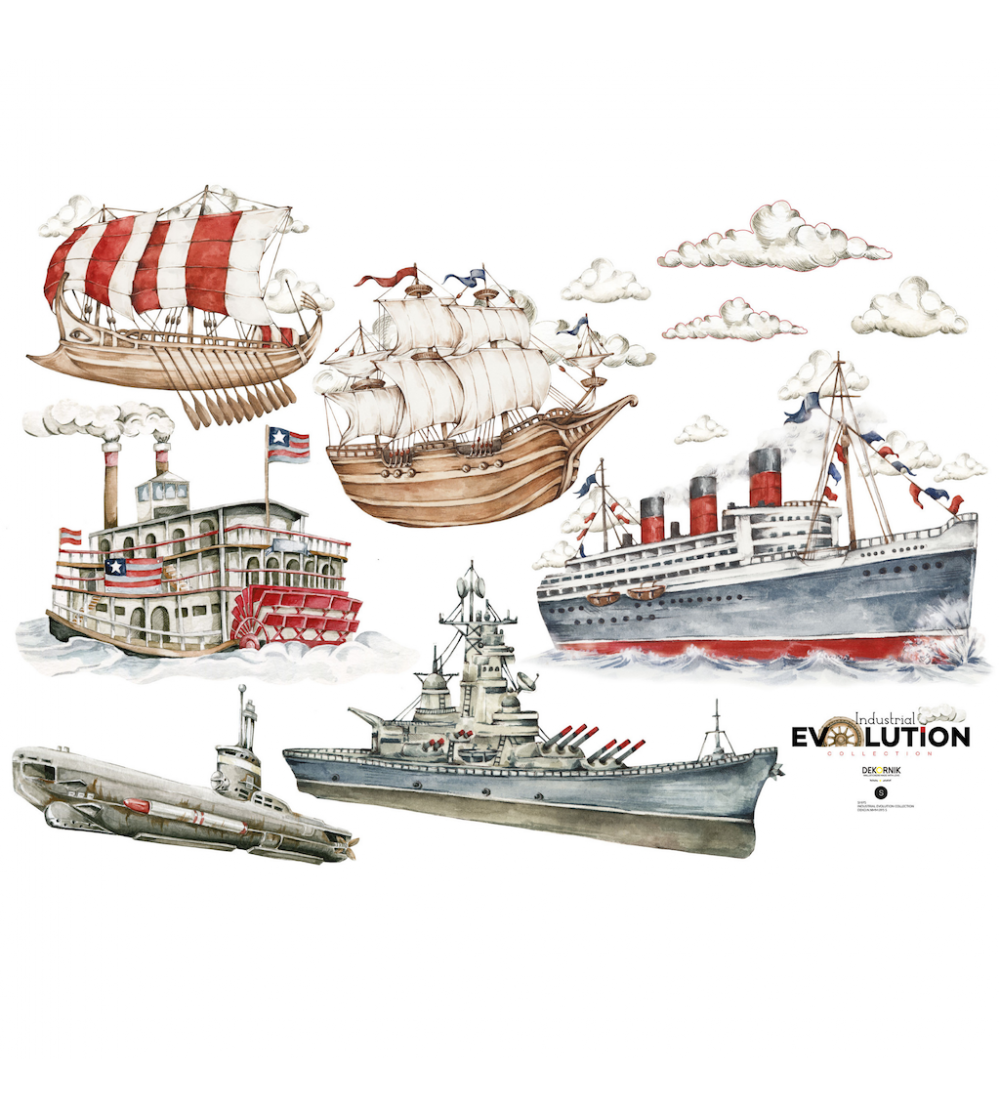 Sticker decorativ Dekornik, Istoria navelor - Stickere perete