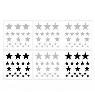 Sticker decorativ Dekornik, stelute gri - negru - Stickere perete