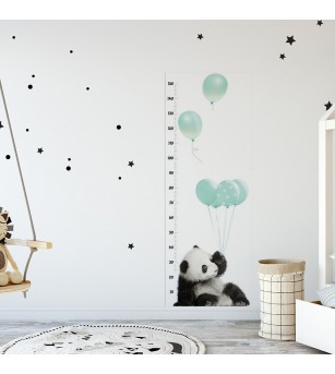 Sticker decorativ Dekornik, măsurător de înălțime, panda cu baloane mint - Stickere perete Sticker decorativ Dekornik, măsurător de înălțime, panda cu baloane mint - Stickere perete