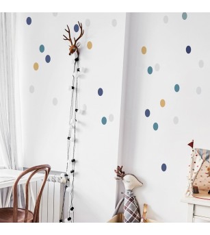 Sticker decorativ Dekornik, puncte colorate, bleumarin-turquoise - Stickere perete