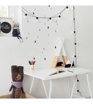 Sticker decorativ Dekornik, picaturi colorate, bleumarin-galben - Stickere perete