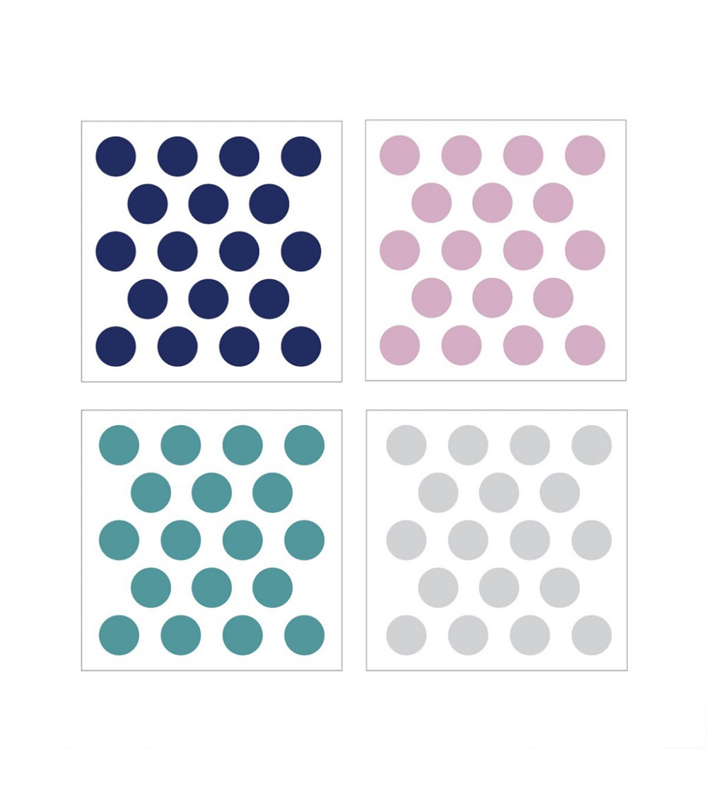 Sticker decorativ Dekornik, puncte colorate, bleumarin-roz - Stickere perete
