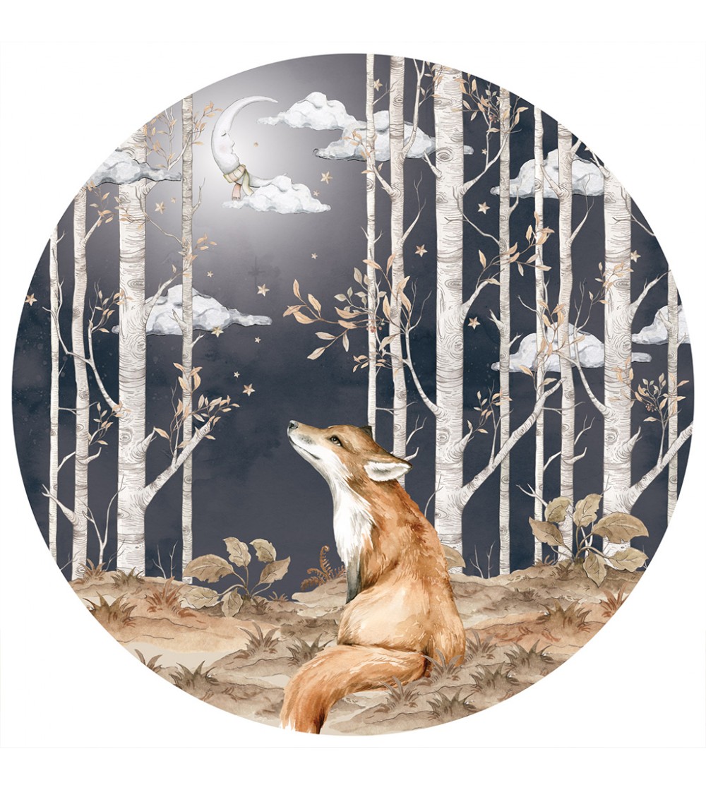 Sticker decorativ circular Dekornik, vulpe - Stickere perete Sticker decorativ circular Dekornik, vulpe - Stickere perete