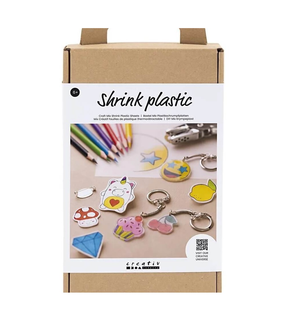 Kit creativ cu folii termocontractabile (Shrink plastic) - Brelocuri si brose - Shrink plastic - folii termocontractibile Kit creativ cu folii termocontractabile (Shrink plastic) - Brelocuri si brose - Shrink plastic - folii termocontractibile