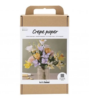 Kit creativ cu hartie creponata - buchet de flori de primavara - Seturi cu hârtie și quilling